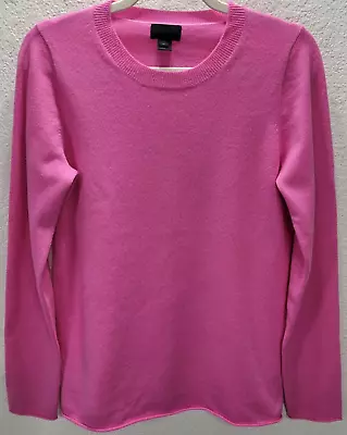 J. Crew Womens Italian Cashmere Long Sleeve Sweater Sz Medium Pink Pullover • $50.99