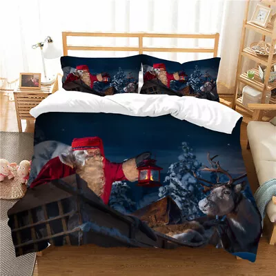 £31.18 • Buy 3D Christmas Bedroom Bed Decoration Bed Duvet Cover 3D Bedding Set &1