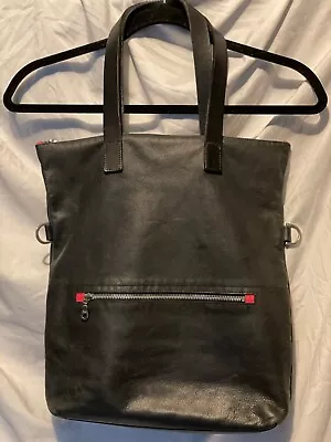 Kate Sheridan Black Leather Tote Bag With Top Handles Only 16x14 (D202) • £193.03