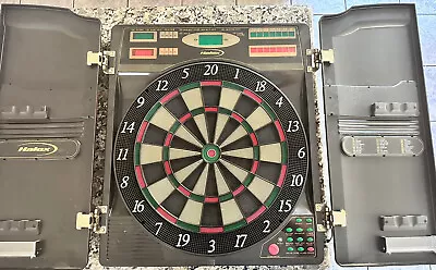 Vintage Halex 8 Player Electronic Dart Board W/ Cabinet 64582 Tournament X0-1 • $74.78