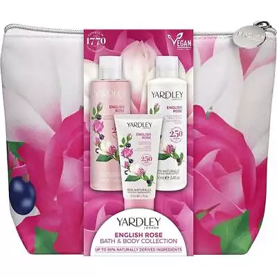 Yardley English Rose Gift Set 100ml Body Wash + 100ml Bl + 50ml Hand Cream + Bag • £21.95