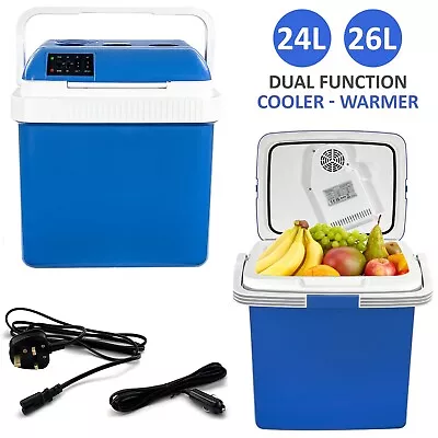 Thermoelectric 24L/26L 240V AC & 12V DC Electric Cool Box Travel Cooler Warmer • £58.85