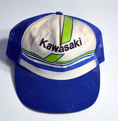 Kawasaki Hat Autographed By Muzzy Racings Eddie Lawson And Wayne Rainey • $250