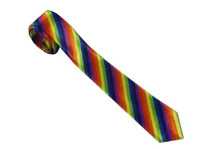 £2.35 • Buy Rainbow Stripe Tie Gay Pride Fancy Dress Dance Wear Party Rave Emo Stripe Tie
