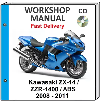 Kawasaki Ninja Zx14 Zzr1400 Abs 2008 2009 2010 2011 Service Repair Shop Manual • £12.86