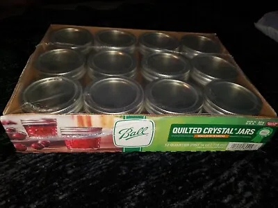 $14.99 • Buy MINI Jelly Jars 4oz Quilted Crystal Ball Reg Mouth Canning Mason Jars  NEW 12 PK