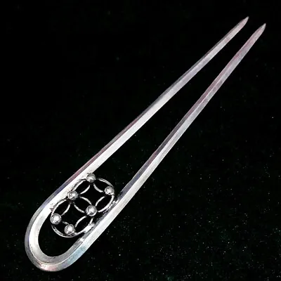 Chinese Hair Accessory Tribal Retro Pure Handmade Miao Silver Double-pin Hairpin • $20