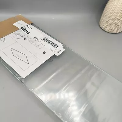 Set Of 2 IKEA BESTA Glass Shelves And Fittings 002.955.30  56x16 Cm New Sealed • £10