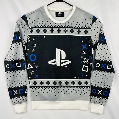 $15.17 • Buy PlayStation Christmas Ugly Holiday Sweater Mens Small Black Gray Sony