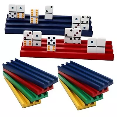  8 Pcs Colorful Domino Trays Wooden Domino Racks Wood Domino Holders Domino  • $38.16