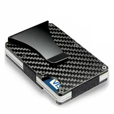 Billetera De Metal Para Hombre Con Clip Dinero Tarjetero Cartera De Bloqueo RFID • $23.91