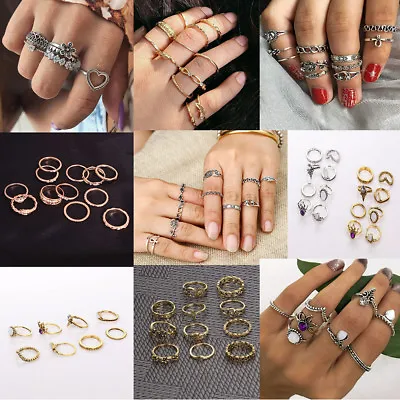 $6.09 • Buy US Bulk Lot Knuckle Stacking Bands Midi Mid Above Joint Rings Punk Finger Tip  