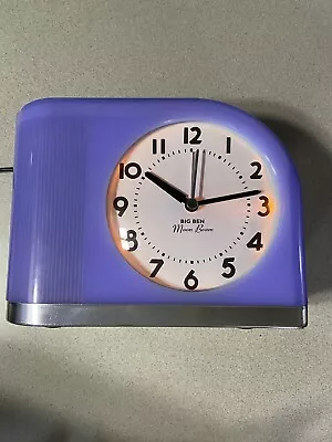 Big Ben Moon Beam Retro Lavender Alarm Clock Lavender Purple Works Rare Color • $65