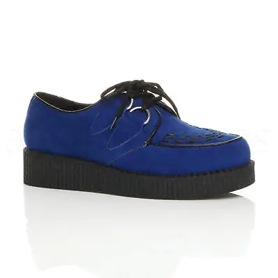 Mens Platform Wedge Lace Up Goth Punk Brothel Creepers Beetle Crushers Shoes • £29.99