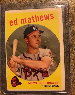 1959 Topps #450 Ed Eddie Matthews Milwaukee Braves HOF Vintage Card MLB • $19.95