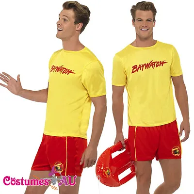 £20.97 • Buy Mens Baywatch Lifeguard Costume Licensed Beach Swimming Party 80s Fancy Dress