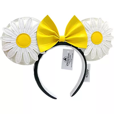 DisneyParks White Chrysanthemum Loungefly Ears Minnie Mouse Bow Headband Ears • $16.05