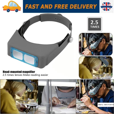 £17.95 • Buy Optivisor Lens Head Magnifier Glasses Magnifying Visor Glass Headband Lenses UK