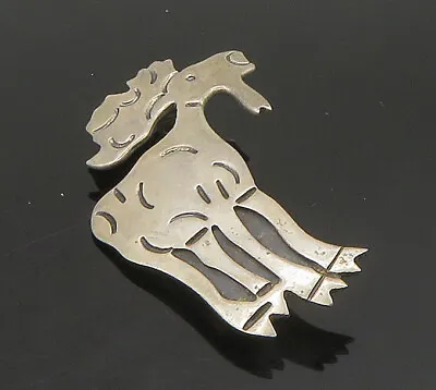 925 Sterling Silver - Vintage Moose Etched Detail Animal Brooch Pin - BP9289 • $39.95