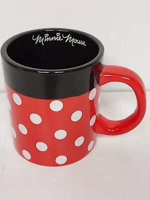 Disney Minnie Mouse Black Red White Polka Dots Mug Cup • $13