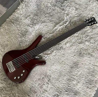 Custom 6-strings Electric Bass Guitar Wine Red Fretless Chrome Hardware Bass • $309