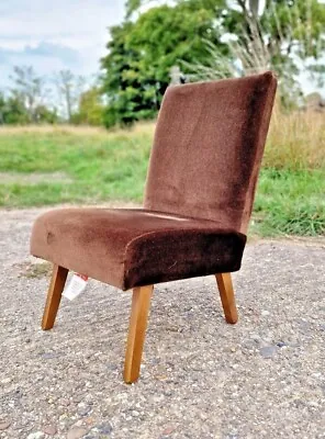 Vintage Mid-Century Brown Nursing Bedroom Cocktail Chair - Retro Scandi Danish • £59.99