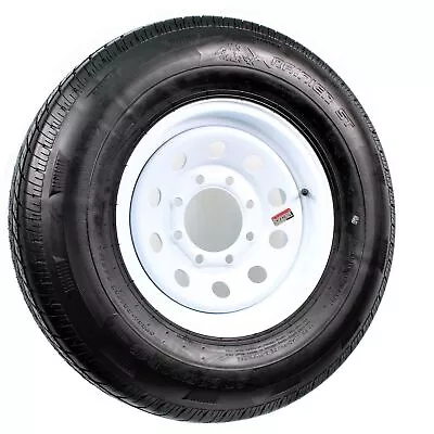Radial Trailer Tire On White Rim ST235/80R16 LRE 8 Lug On 6.5 Modular Wheel • $169.97