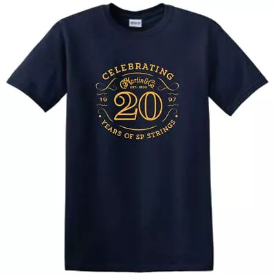 Martin 40MSP0097XL Guitar Strings 20th Anniversary T-Shirt Navy Blue X-Large • $19.99