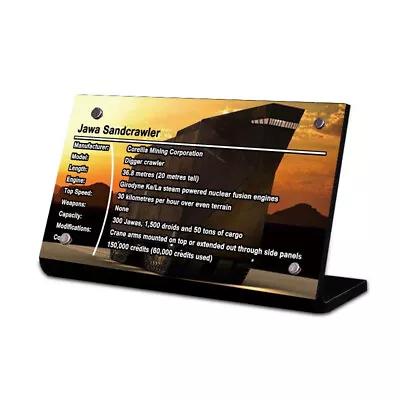 Display Plaque Stand For LEGO 75220 10144 75059 Jawa Sandcrawler SW080 • $16.69