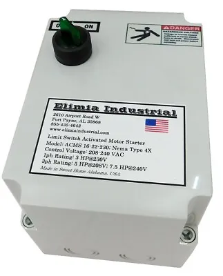 Elimia ACMS 12-18-240LCS 3 HP 240V 1ph Air Compressor Motor Starter 4X UL 508A • $135