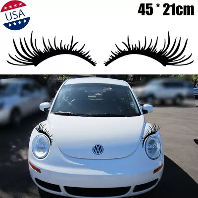 2x Universal Car Black Eyelashes Decal For Headlight Fog Light Sticker Badge • $20.99