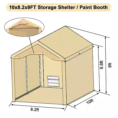 OTOBO Storage Shelter Portable Carport Shed Car Canopy & Mesh Windows And Floor • $369.99