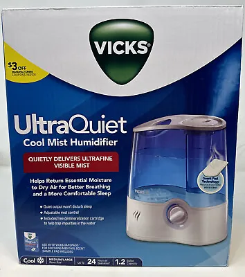 Vicks Ultrasonic Cool Mist Humidifier - White/Blue (V5100NS) • $39.99