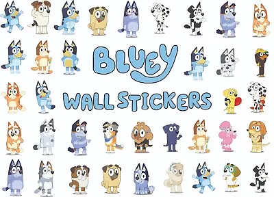 Bluey Wall Stickers - High Quality HD Images  (A5-A0 - 210mm - 1189mm High) • £18.99