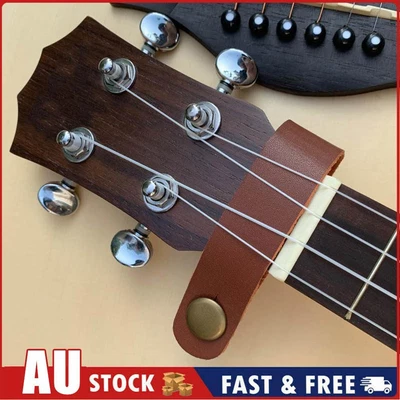 $8.29 • Buy Leather Electric Guitar Strap Button Lock Belt For Bass Ukulele (Brown)