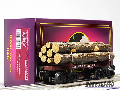 Mth Premier Norfolk Western Skeleton Flatcar W/ Logs #32 O Gauge 20-92332-g New • $88.84