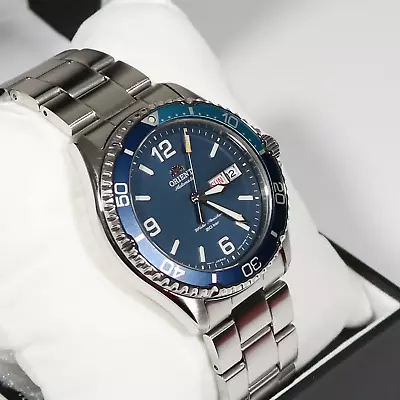 Orient Mako III Blue Dial Automatic Men's Stainless Steel Watch RA-AA0818L19B • $259.99