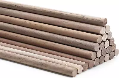 Wenqik 24 Pcs Wooden Dowel Rods Walnut Sticks Dowels For Crafts Round Unfinished • $40.88