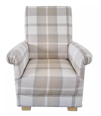 Children's Tartan Check Armchairs Porter & Stone Balmoral Fabric Chairs Kids Boy • £149.99