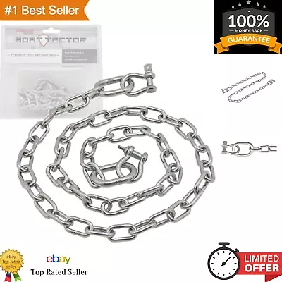 Marine-Grade Stainless Steel Anchor Lead Chain - 3/16  X 4' With 1/4  Shackles • $29.36
