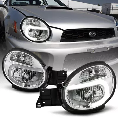 For 02-03 Subaru Impreza LED Neon Tube Headlight Crystal Clear Driving Lamp Pair • $184.93