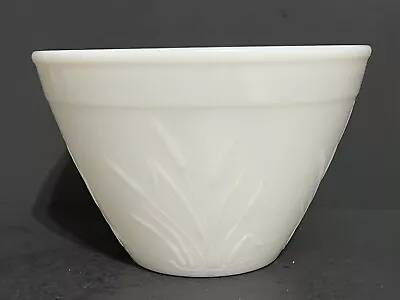 Vintage Nesting Mixing Bowl White Milk Glass Embossed Wheat Sheaf • $24.99