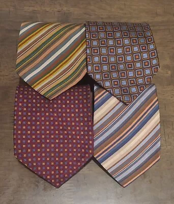 Lot Of 4 J. CREW HAROLD POWELL Vintage Men's Ties 100% SILK • $18