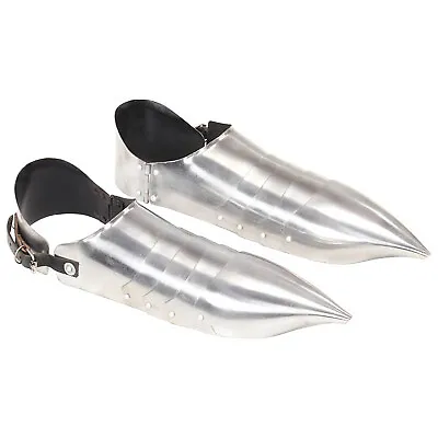 £39.99 • Buy Medieval Knight Armour Sabatons Replica LARP Silver Armour Costume Shoe VidaXL