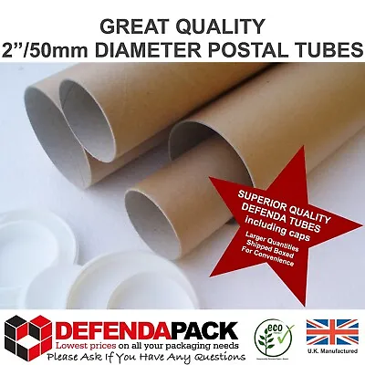 POSTAL TUBES A4 A3 A2 A1 A0 Size 2” 50mm Wide DIAMETER QUALITY STRONG CARDBOARD • £1.21