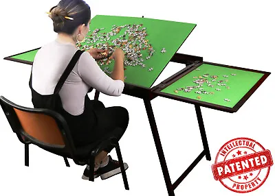 £163.99 • Buy Jigsaw Puzzle Table Storage Folding Tilting Table 1500 Pcs Mat Board Organizer