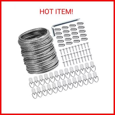 Ouskr 100 Pcs Picture Hanging Wire Kit 100 Feet Heavy Duty Wire Picture Hanging • $12.29