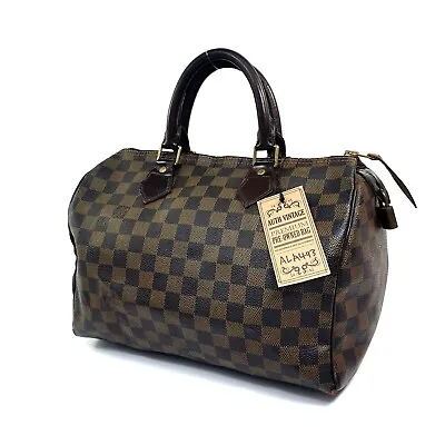 Auth Louis Vuitton Speedy 30 Damier Ebene N41364 Without Keys Boston Bag ALA493 • $301.60