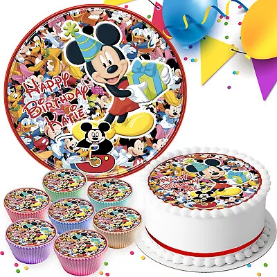 Mickey Mouse Birthday Personalised Edible Cake Topper & Cupcake Toppers A017 • £3.39