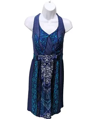 Soma Womens XL Halter Dress Sleeveless Printed Sundress Soft!         #7000 • $22.50